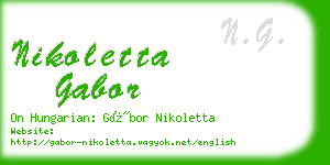 nikoletta gabor business card